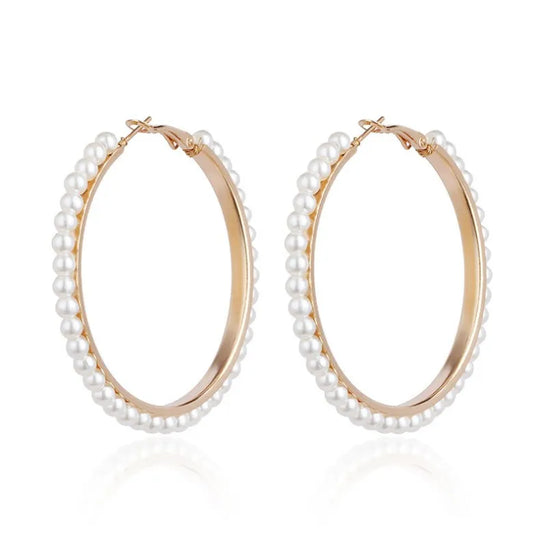 Sassy pearl hoops