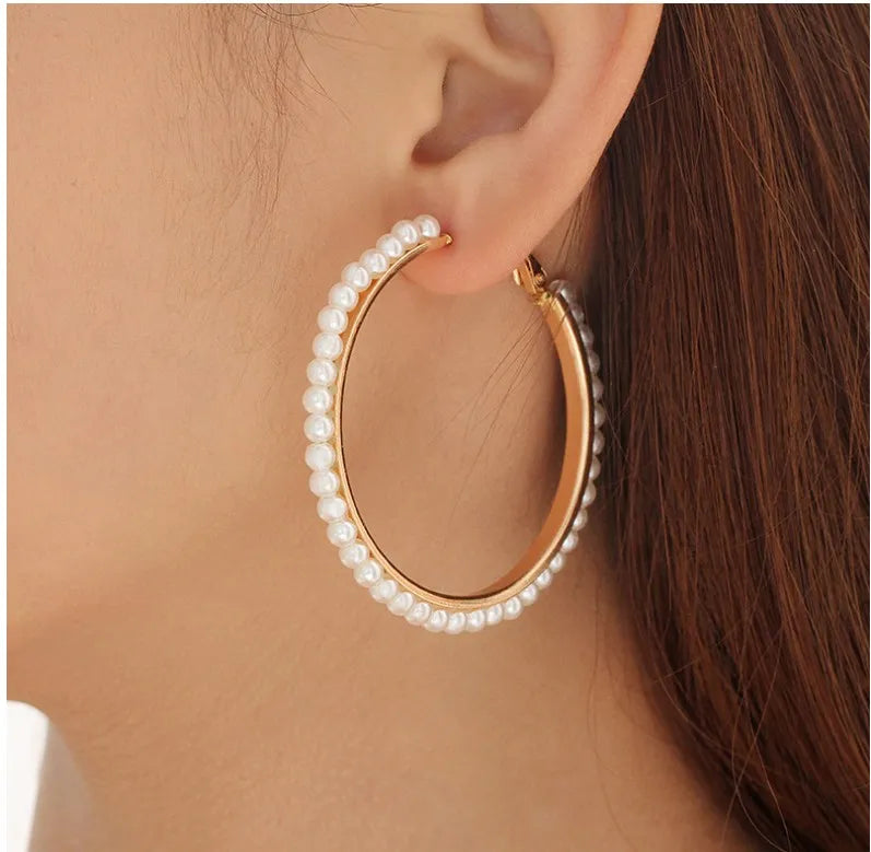 Sassy pearl hoops